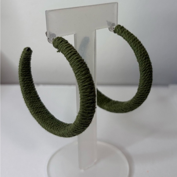 Green Hoop Earrings - Picture 1 of 1